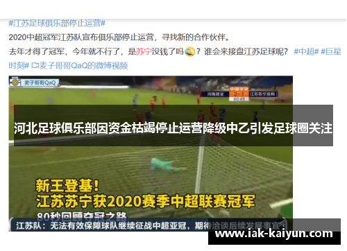 河北足球俱乐部因资金枯竭停止运营降级中乙引发足球圈关注 河北足球俱乐部因资金枯竭停止运营降级中乙引发足球圈关注